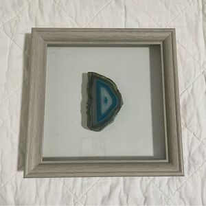 Blue Agate Slice Shadow Box Wall Art – Modern Natural Stone Decor